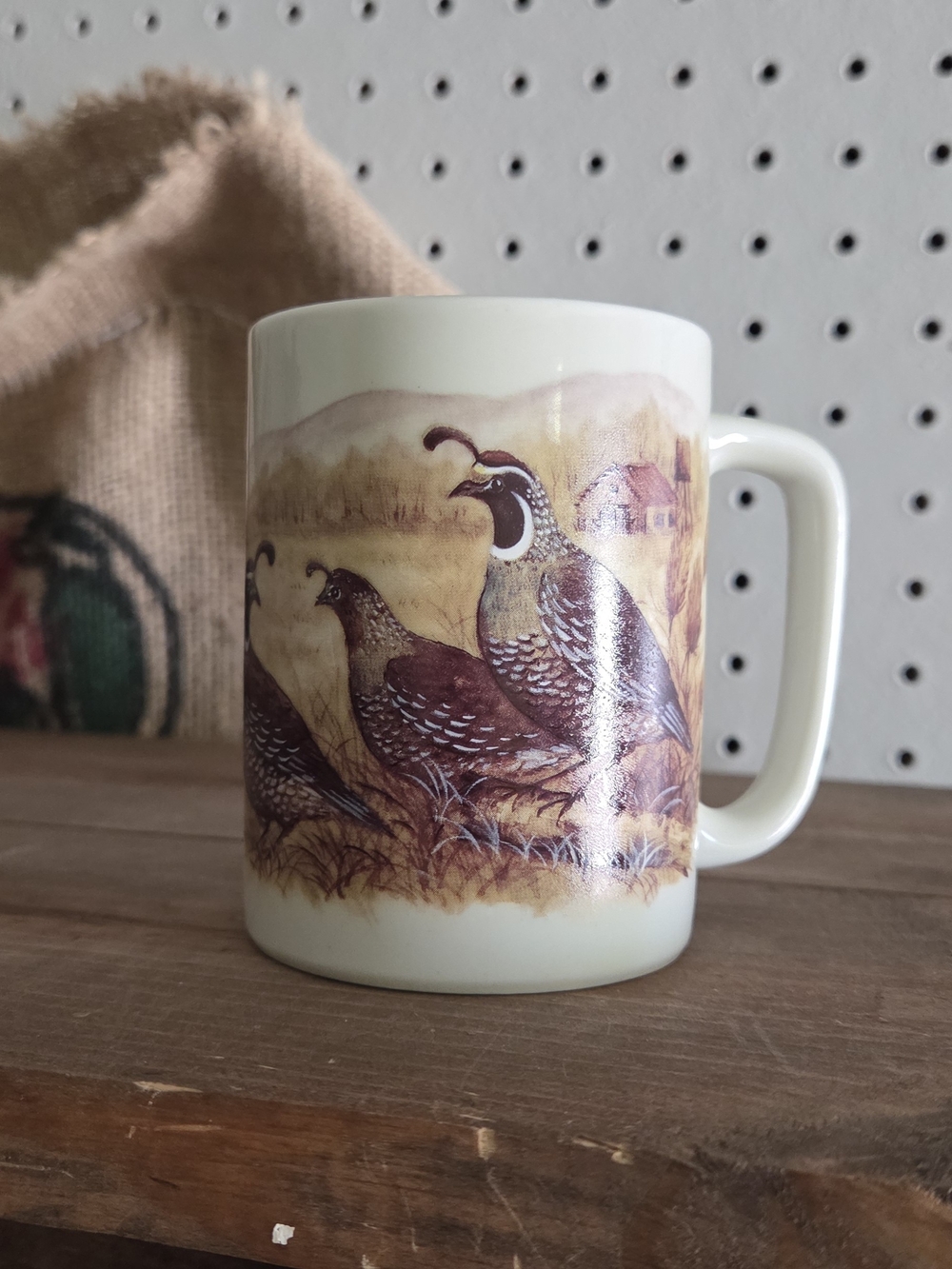 Otagiri Quail Scene Ceramic Mug - Brown